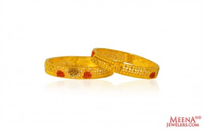 22Kt Gold Kids Kada (2 Pcs) ( Baby Bangles )