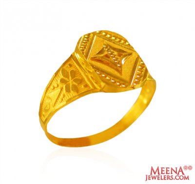 22 Kt Gold Mens Initial  Ring ( Mens Gold Ring )