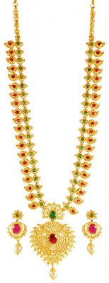 22 Karat Gold Mango Maalai Set ( Gold Designer Sets )