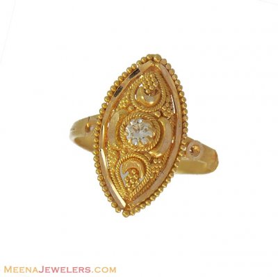 22k Kids Stone Ring(Baby Girl) ( 22Kt Baby Rings )