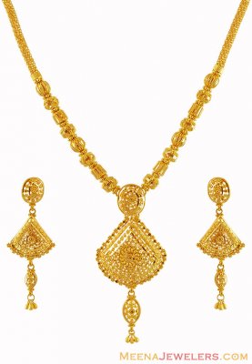 22k Filigree Necklace Set ( 22 Kt Gold Sets )