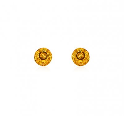 22 kt Gold Stud Earrings For Girls ( 22 Kt Gold Tops )