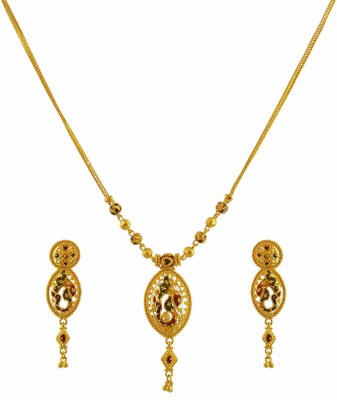 22K Peacock Necklace Set ( Light Sets )