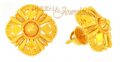 22Karat Gold Earrings with Filigree  ( 22 Kt Gold Tops )