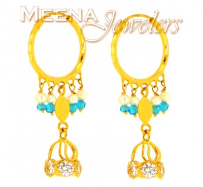 22 Kt Gold Earrings for Babies ( Hoop Earrings )