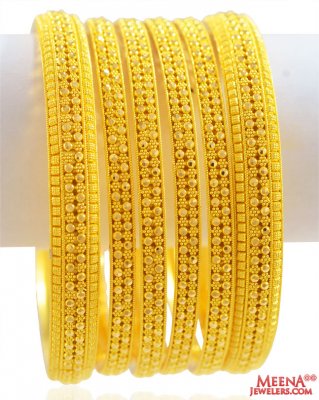 22 K Gold Bangles Set (6pcs) ( Set of Bangles )