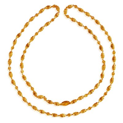 22Kt Gold White Tulsi Mala ( 22Kt Long Chains (Ladies) )