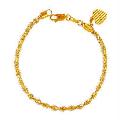 22 Kt Gold Two Tone Bracelet ( Ladies Bracelets )