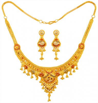 22K Gold Three Tone Set ( 22 Kt Gold Sets )