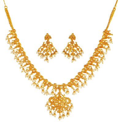 22k  Polki Diamond Necklace Sets ( Diamond Necklace Sets )