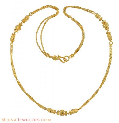 Gold layered Chain (16 Inch) ( 22Kt Gold Fancy Chains )