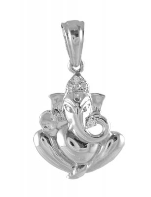 18K White Gold Ganesh Pendant ( Ganesh, Laxmi and other God Pendants )