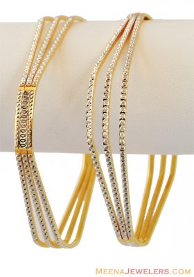 22K Square Shape Bangle ( 1 Pc only) ( Two Tone Bangles )