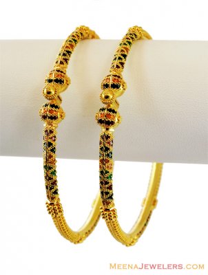 22K Exclusive Meenakari Kadas ( Kadas )