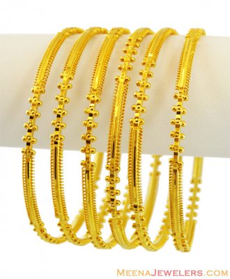 (6 pcs) Fancy Machine Made Bangles  ( Set of Bangles )