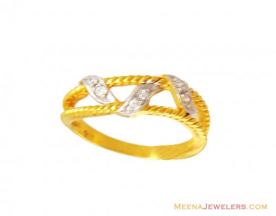 22K Signity Studded Fancy Band ( Ladies Signity Rings )