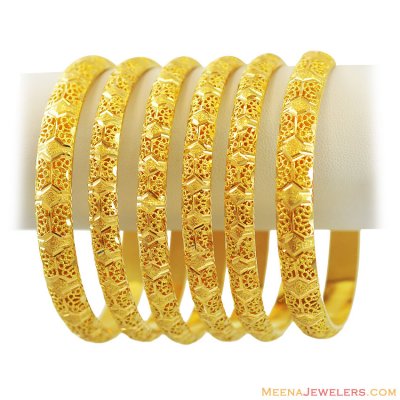 22k Gold Bangles Set(6 pcs) ( Set of Bangles )