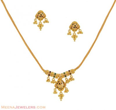 22K Meenakari Necklace Set ( Light Sets )