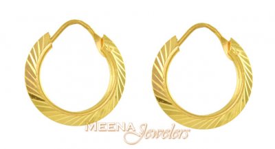 22K Gold Hoops ( Hoop Earrings )