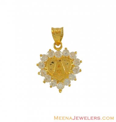 Yellow Gold Pendant with Initial (A) ( Initial Pendants )