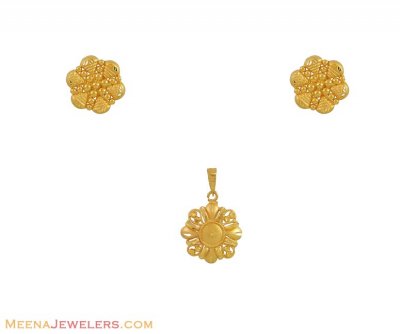 Gold Pendant Set (22K) ( Gold Pendant Sets )