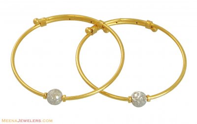 22k Two tone Baby Kadas(2 pcs) ( Baby Bangles )