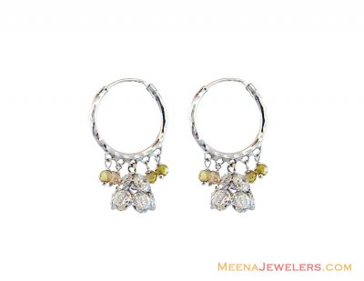 White Gold Fancy Hoops 18k ( Hoop Earrings )