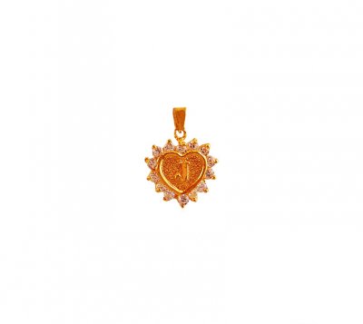 Heart Shaped Initial Pendant(J) ( Initial Pendants )