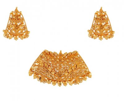 22Kt Gold Pendant Set ( Antique Pendant Sets )