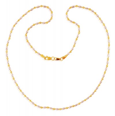 22k 2 Tone Rice Balls Chain  ( 22Kt Gold Fancy Chains )