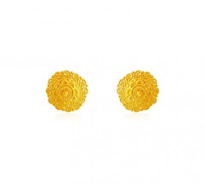 22K Gold Earrings with Filigree  ( 22 Kt Gold Tops )