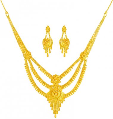 22Kt Gold Necklace Earring Set ( 22 Kt Gold Sets )