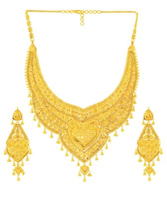 22Kt Gold Necklace and Earring Set ( 22 Kt Gold Sets )