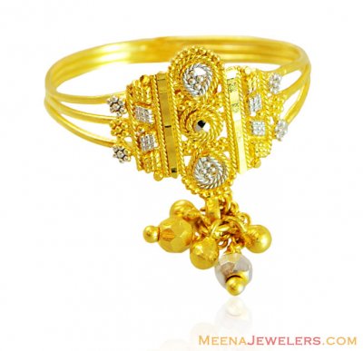 22K Filigree Two Tone Ring ( Ladies Gold Ring )