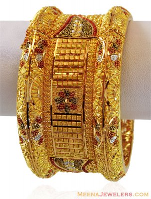 Traditional Three Tone Gold Kada ( Kadas )