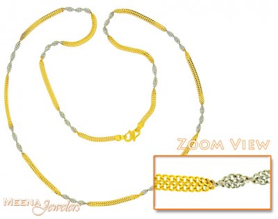 22Kt Gold Fancy (2 Tone) Chain ( 22Kt Gold Fancy Chains )