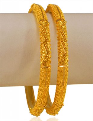 22 KT Gold Filigree Bangles ( Gold Bangles )