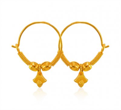 22K Gold Hoops ( Hoop Earrings )