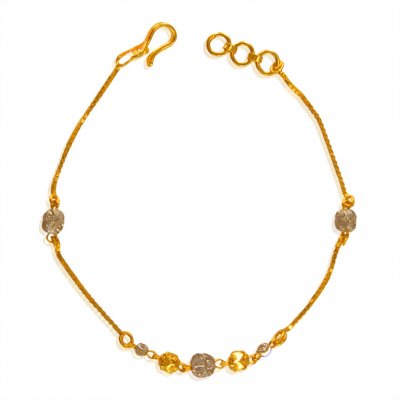 22K Gold Two Tone Ladies Bracelet ( Ladies Bracelets )