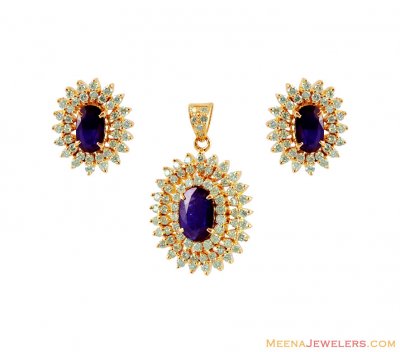 White Gold Ruby Diamond Pendant Set ( Diamond Pendant Sets )