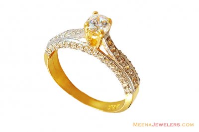 Designer Single Solitaire Ring 22k  ( Ladies Signity Rings )