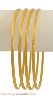 Plain Gold Bangles (4 Pcs Set) ( Set of Bangles )