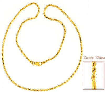 22Kt Gold Chain (22 Inch) ( Plain Gold Chains )