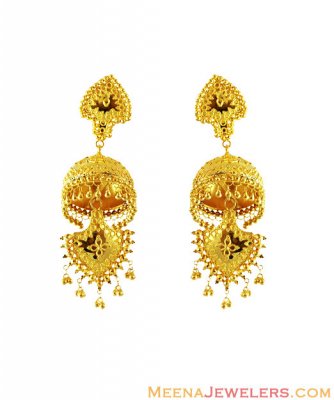 22k Long Fancy Chandelier Earrings ( Long Earrings )