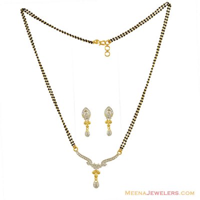 22k Fancy Stones Mangalsutra Set  ( Gold Mangalsutra Sets )