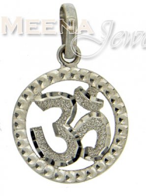 22 Kt White Gold Pendant ( Om Pendants )