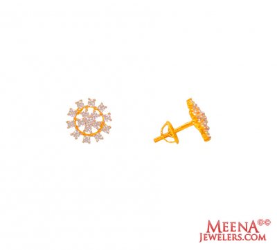 22K Gold CZ Tops ( Signity Earrings )