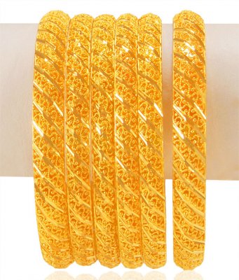 22kt Gold Bangles Set (6 Pcs) ( Set of Bangles )