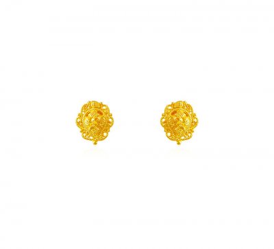 22K Gold Fancy Earrings ( 22 Kt Gold Tops )