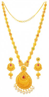 22karat Gold Long Necklace Set ( Bridal Necklace Sets )